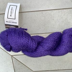 BLUE SKY FIBERS ORGANIC COTTON WORSTED YARN 640 Hyacinth Purple Hat Baby Sweater